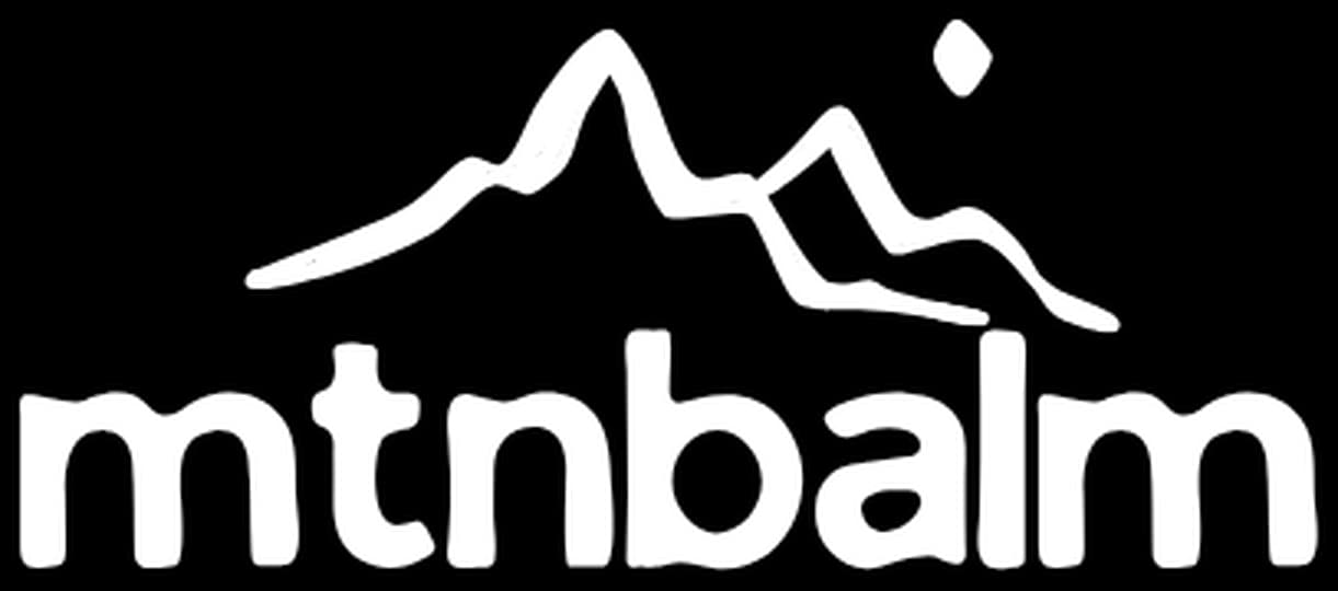 MtnBalm logo reversed in white