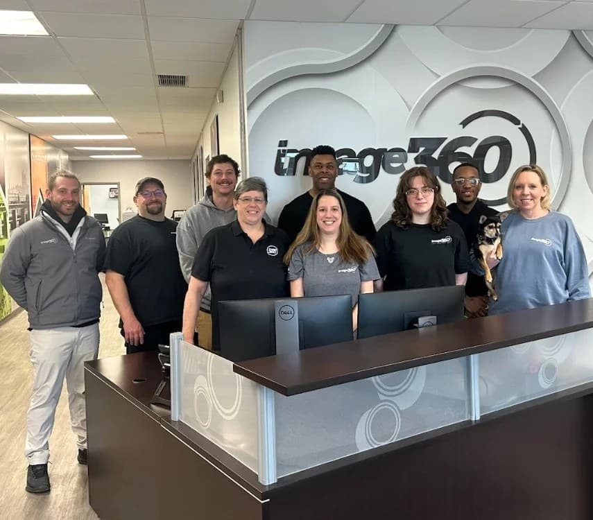 Image360 Rochester team at the front desk