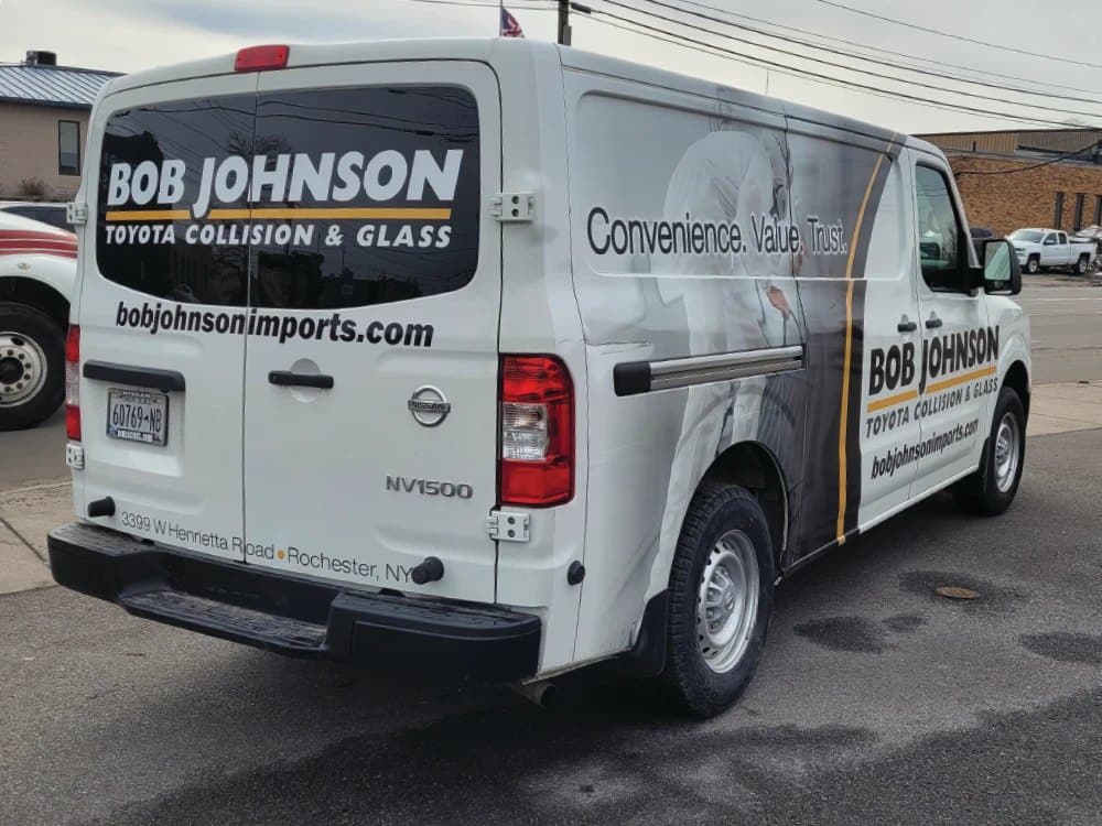 Bob Johnson Collision & Glass van wrap
