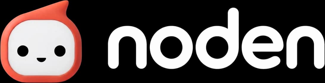 Noden logo reversed in white